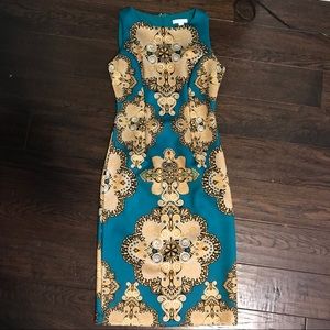 New York & Co. Teal Bodycon Midi Dress